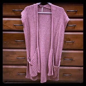 Free people oversized sweater vest mauve xs